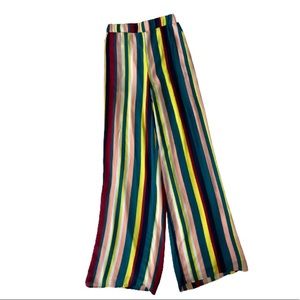 Forever 21 striped multicolor wide leg pants with pockets.